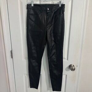 Free‎ People Faux Leather Pants Size 29 Black High Rise Skinny Leg